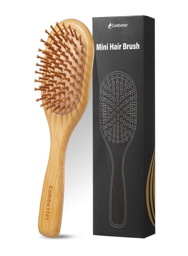 Combetter Mini Bamboo Hair Brush for Hair Growth - Detangling Scalp Massage Brush for Women, Men & Kids For All Hair Types, for Travel Small Hairbrush - Image 1